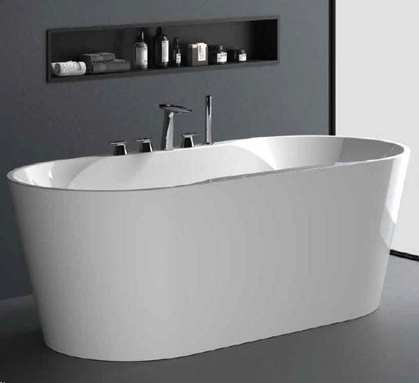 Skyler 59-inch Oval Dual Acrylic Tub with Deck from Still Waters Bath