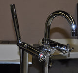 Gooseneck Chrome Floor-Mount Faucet from Still Waters Bath
