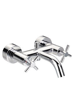 Modern Low Profile Chrome Wall-Mount Faucet from Still Waters Bath