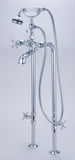British Telephone Floor-Mount Faucet with Hand Shower