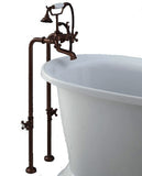 Ornate Bronze Vertical X-X Floor-Mount Faucet with Hand Shower - Still Waters Bath