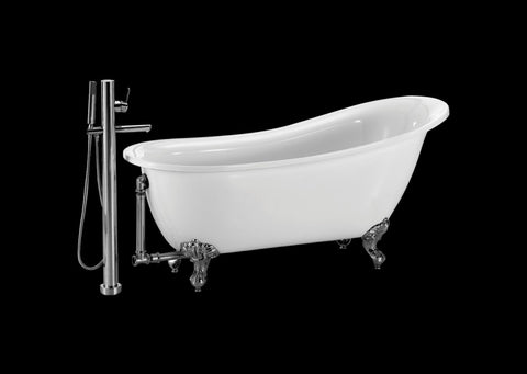 Heather 55-inch acrylic slipper bathtub from Still Waters Bath