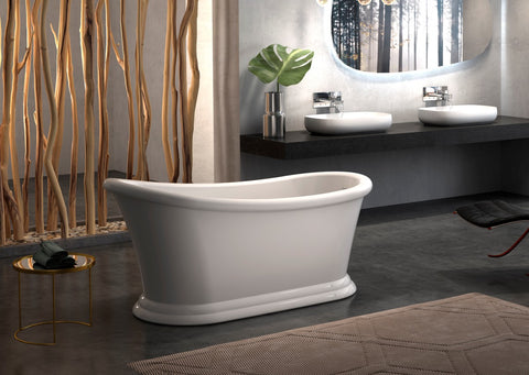 Windham 67-inch Slipper Acrylic Bathtub with pedestal from Still Waters Bath