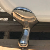 Close-up of Chrome Ball Foot for Taylor 71-inch Double Slipper Cast Iron Bathtub from Still Waters Bath