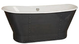 Colton (Black) 67-inch Riveted Cast Iron Skirted Double Slipper Bathtub with black finish from Still Waters Bath
