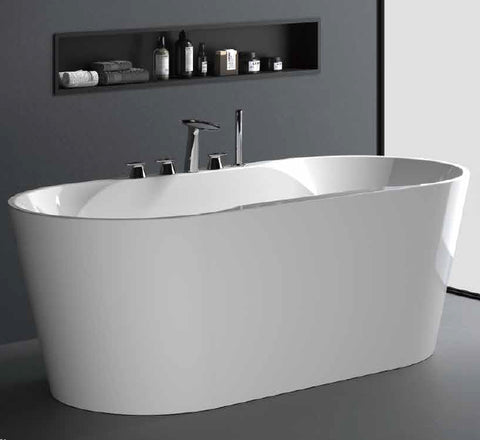Skyler 59-inch Oval Dual Acrylic Tub with Deck from Still Waters Bath