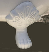 Close-up of White Tropical Feet for Taylor Tropical 71-inch Double Slipper Cast Iron Bathtub from Still Waters Bath