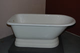 Timothy 57-inch Cast Iron Roll Top Tub with Pedestal