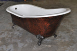 Imperial Samuel 67-inch Slipper Cast Iron Bathtub painted copper bronze with oil-rubbed feet from Still Waters Bath