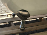 Close-up of Polished Nickel Ball Foot for Taylor 71-inch Double Slipper Cast Iron Bathtub from Still Waters Bath
