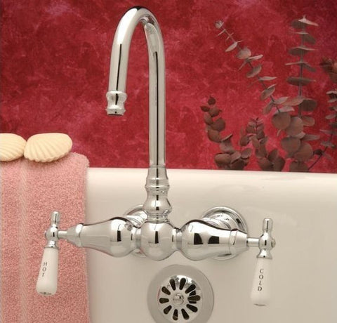 Chrome Gooseneck Wall-Mount Faucet from Still Waters Bath