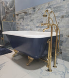 British Telephone Floor-Mount Faucet with Hand Shower