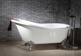 Imperial Samantha 61-inch Slipper Cast Iron Bathtub with Floor-Mount faucet and chrome feet from Still Waters Bath