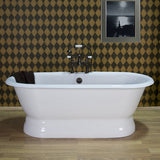 Marcus 66-inch dual cast iron bathtub with pedestal and deck mount faucet from Still Waters Bath