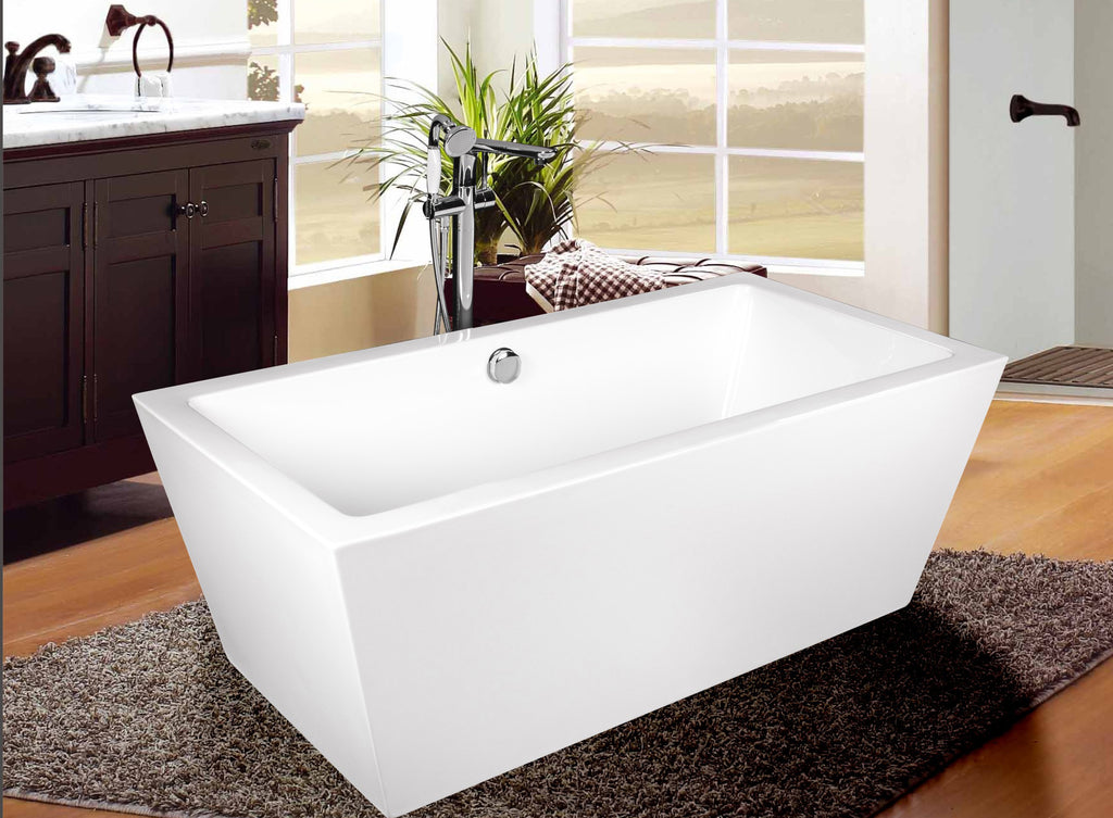 Hector 63inch Acrylic Rectangular Modern Bathtub Still Waters Bath