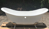 Taylor 71-inch Double Slipper Cast Iron Bathtub with Chrome Ball Feet from Still Waters Bath