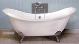 Taylor 71-inch Double Slipper Cast Iron Bathtub with Chrome Ball Feet and Wall-Mount Faucet from Still Waters Bath