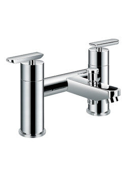 Modern Low Profile Chrome Deck-Mount Faucet - Still Waters Bath
