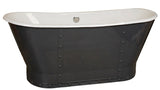 Colton 67-inch Riveted Cast Iron Skirted Double Slipper Bathtub with black finish from Still Waters Bath