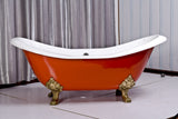 Taylor 71-inch Painted Double Slipper Cast Iron Bathtub with Lion Paw Feet from Still Waters Bath