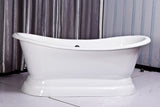 Veronica 68-inch Double Slipper Cast Iron Bathtub with Pedestal - Still Waters Bath - 2