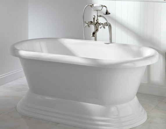 Dana 60-inch Dual Acrylic Bathtub with Pedestal - Still Waters Bath