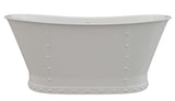 Colton 67-inch Riveted Cast Iron Skirted Double Slipper Bathtub with white finish from Still Waters Bath