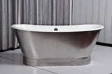 Jameson 67-inch skirted stainless steel cast iron bathtub - Still Waters Bath