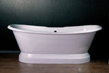 Manfred 71-inch cast iron double slipper bathtub with pedestal - Still Waters Bath - 2