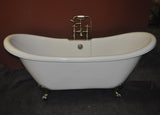 Becky 69-inch Double Slipper Acrylic Bathtub with Clawfeet