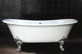 Vanessa 71-inch Double Slipper Cast Iron Bathtub with Imperial Feet from Still Waters Bath