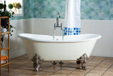 Vanessa 71-inch Double Slipper Cast Iron Bathtub with Imperial Feet from Still Waters Bath