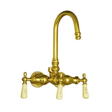 Polished Brass Gooseneck Wall-Mount Faucet from Still Waters Bath