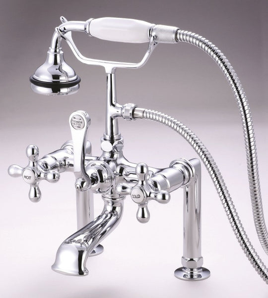 Deck-mount High-Profile Ornate Faucet with Hand Shower - Still Waters Bath - 1