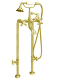British Telephone Floor-Mount Faucet with Hand Shower