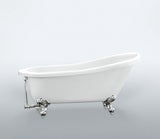 Carol 61-inch Slipper Acrylic Bathtub with Claw Feet from Still Waters Bath