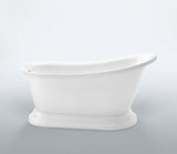 Preston 67-inch Slipper Acrylic Bathtub with Pedestal - Still Waters Bath - 2
