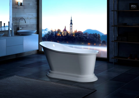 Preston 67-inch Slipper Acrylic Bathtub with Pedestal
