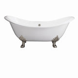 Taylor 71-inch Double Slipper Cast Iron Bathtub with Lion Paw Feet from Still Waters Bath