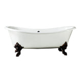 Vanessa 71-inch Double Slipper Cast Iron Bathtub with Oil-Rubbed Bronze Imperial Feet from Still Waters Bath