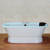 Marci 61-inch dual cast iron bathtub with pedestal from Still Waters Bath 