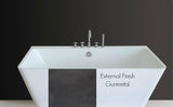 Kena 59-inch Rectangular Acrylic Bathtub with Gunmetal finish