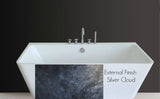Kena 59-inch Rectangular Acrylic Bathtub with Silver Cloud finish