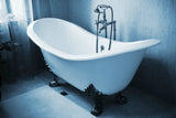 Taylor 71-inch Double Slipper Cast Iron Bathtub with Lion Paw Feet and Floor-Mount Faucet from Still Waters Bath